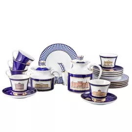 Banquet tea set with the pattern "Classics of St. Petersburg" for 6 persons (20 items)